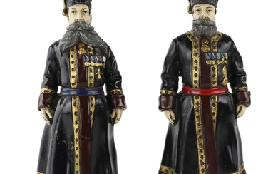 Pair of bronze figures of Russian Cossacks, personal guard of...