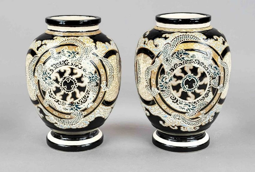 Pair of ceramic vases, w. Spain