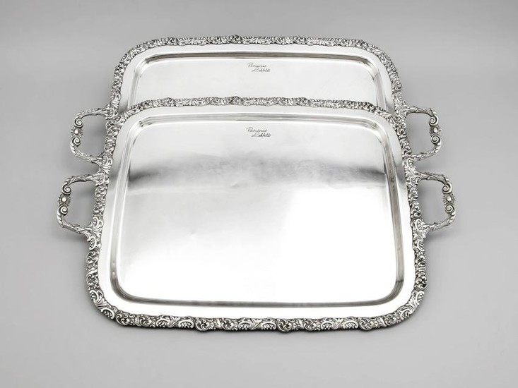 Pair of large trays, 20th