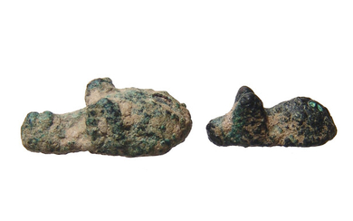 Pair of small Near Eastern bronzes depicting animals