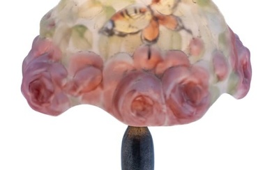 Pairpoint Puffy Reverse Painted Papillon Lamp H 16" Dia. 9.2"