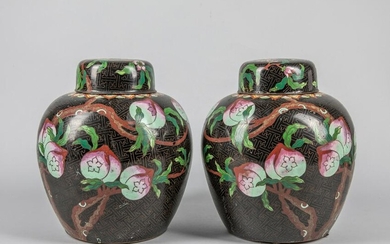 Pairs of Large Chinese Export Cloisonne Jars