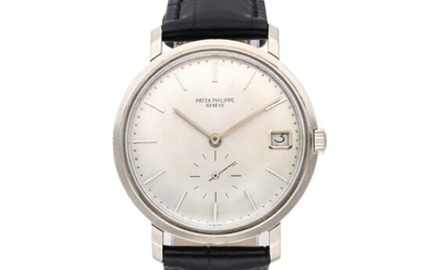 Patek Philippe Reference 3445 Calatrava | A white gold automatic wristwatch with date, Circa 1970