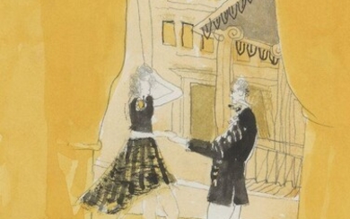 Patrick Procktor RA, British 1936-2003 - Couple dancing by a window in yellow; watercolour and pencil on paper, signed lower right 'Patrick Procktor', 26 x 18 cm (ARR) Note: Patrick Procktor was one of the most important British artists of the late...