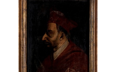 Peintre lombard, XVIIe siècle Portrait du cardinal Carlo Borromeo d'après Ambrogio Figino huile sur toile,...