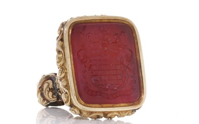Pendant 19th-century 15kt. gold and carnelian seal fob/pendant