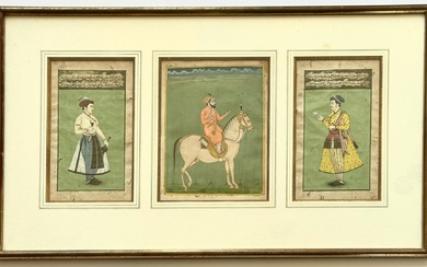 [Persian miniatures]. (A man on horseback). Miniature in gouache in...