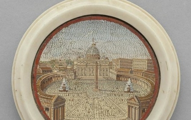 "Piazza San Pietro" micromosaico di forma rotonda