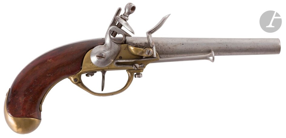 Pistolet d’arçon à silex modèle 1777 1er... - Lot 9 - Ader