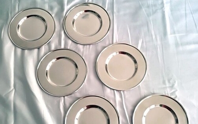 Plates, Important Dishes Service (6) - .925 silver - Argenteria San Lorenzo - Italy - Second half 20th century