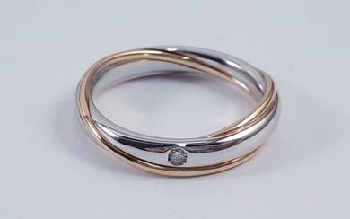 Polello - 18 kt. Pink gold, White gold - Ring - 0.02 ct Diamond