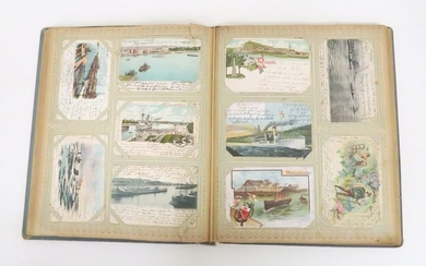 Postcard album. With about 260 postcards from the...