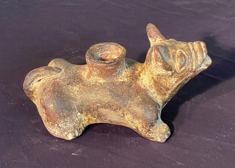 Pre-Columbian Colima Dog Pottery Vessel