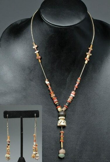 Pre-Columbian Colombian Necklace + Earrings