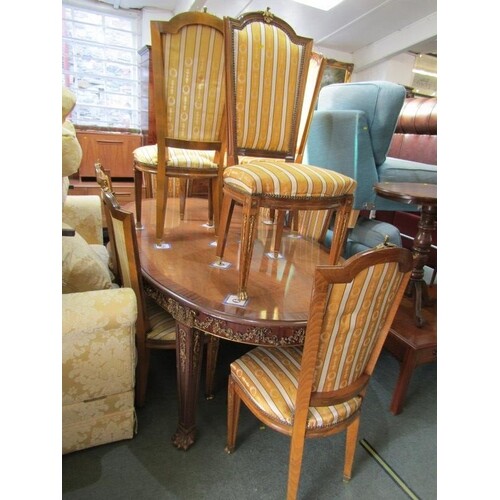 QUALITY EMPIRE DESIGN DINING TABLE & CHAIRS, possibly Italia...