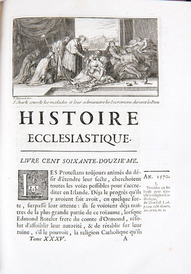 [RELIGIOSA] - FLEURY (Abbé) - Histoire ecclésiastique - Paris ; Pierre Emery, 1691-1711 des tomes...