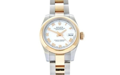 ROLEX - an Oyster Perpetual Datejust 26 bracelet watch. Circa 2005. Stainless steel case with rose