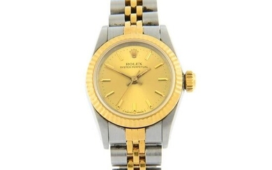 ROLEX - an Oyster Perpetual bracelet watch. Circa 1984. Stainless steel case with yellow metal