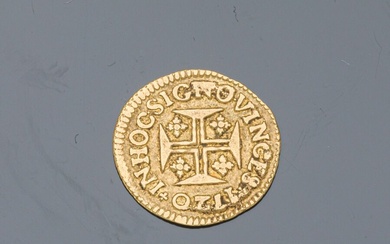 ROYAUME DU PORTUGAL Jean V, 400 réis or (Pinto) année 1720 Lisbonne. Poids: 1.1 g...