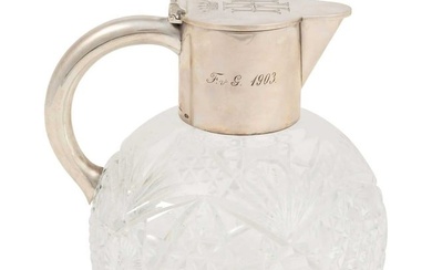 RUSSIAN SILVER MOUNTED CRYSTAL PITCHER, GRACHEV