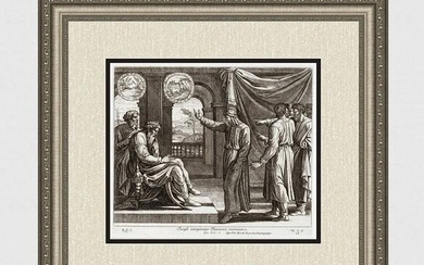 Raphael 1649 Engraving Vatican Joseph interprets Pharoah's dreams