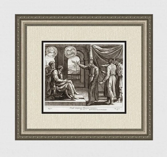 Raphael 1649 Engraving Vatican Joseph interprets Pharoah's dreams