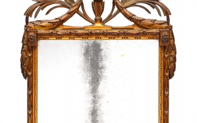 Rechthoekige spiegel in gebronsd houten lijst, Louis XVI, 18e eeuw