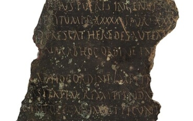 Record of testamentary charities, in Latin, manuscript on bronze [Mediterranean, dated 209 AD.)]