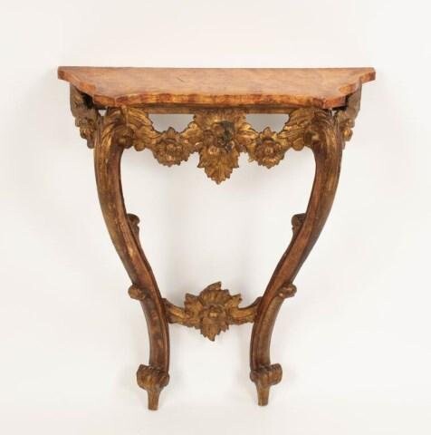 Rococo Style Carved & Gilt Wood Console