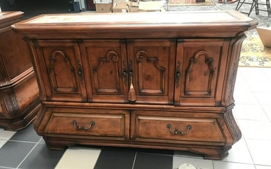 Rococo Style Pine Cabinet with Marble Top