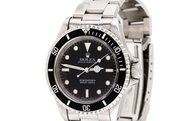 Rolex Submariner vintage wristwatch, men, stainless steel, d=43 mm / Men's vintage Rolex Submariner wristwatch, reference 5513, automatic movement. Black dial with luminescent hour indices and unidirectional rotating bezel. Original bracelet and...