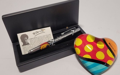 Romero Britto (1963) - Boom Fish RollerBall & heart paperwright Mother'sday beautiful art 'n Gift