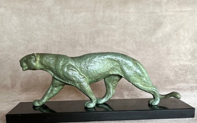 Rulas - Sculpture, Panthère - 45 cm - Bronze - 1930