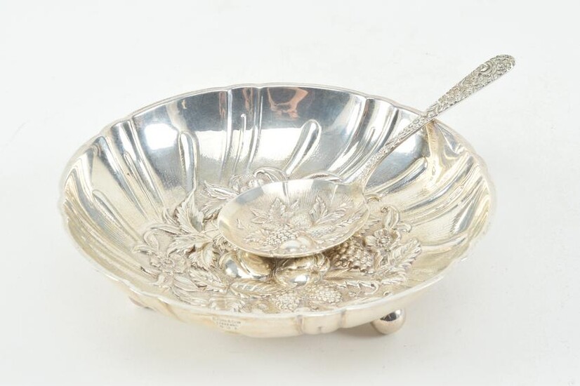 S. Kirk & Son sterling silver dish and serving spoon