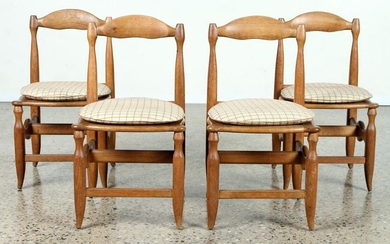 SET OF FOUR GUILLERME & CAMBRON OAK CHAIRS