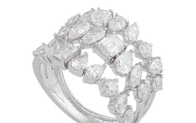 SI/HI Diamond Dome Ring Solid 18k White Gold