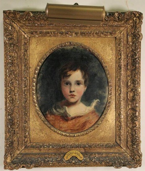 SIR THOMAS LAWRENCE PORTRAIT OF CHILD OIL ON PANEL