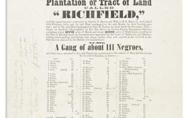 (SLAVERY & ABOLITION.) Under Decree . . . that Plantation or Tract of Land Called "Richfield". . .