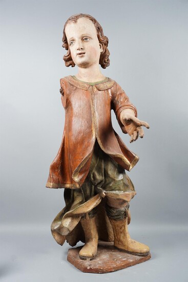 SPANISH COLONIAL POLYCHROMED FIGURE OF A BOY, 18TH CENTURY