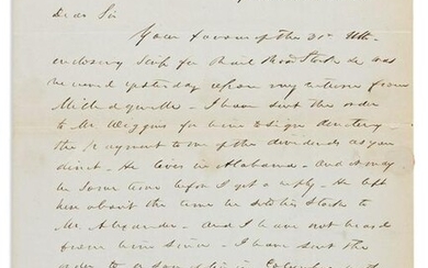 STEPHENS, ALEXANDER H. Two letters: Autograph Letter