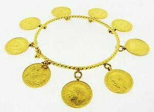 STUNNING 22k Yellow Gold & Coin Bracelet Circa 1919 &