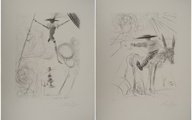 Salvador Dali (1904-1989) - Don Quichotte et Sancho Panza (2 gravures)