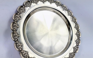 Salver, 30.5cm - .835 silver - Portugal - Late 20th century