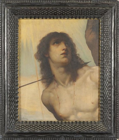 "San Sebastiano" olio, sec.XIX cm. 40x50