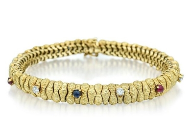 Sapphire Ruby and Diamond Bracelet