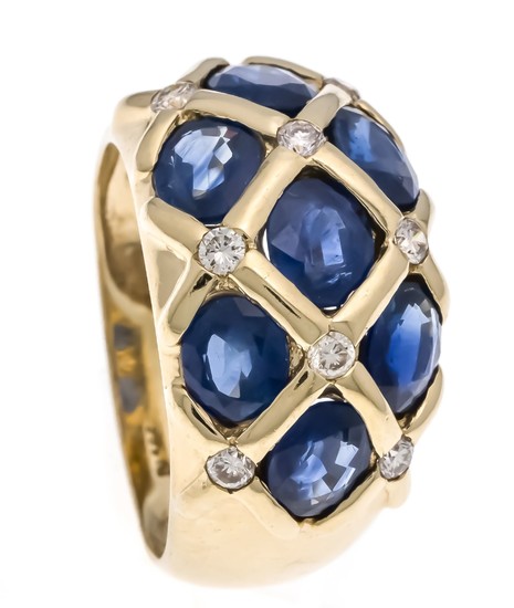 Sapphire-brilliant ring GG 585/000 Harry Ivens, with 7...