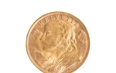 Schweiz - 20 Franken 1935/B, Motiv Vreneli, GOLD