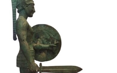 Sculpture, Etruscan deity Laran - 119 cm - Bronze - Second half 19th century