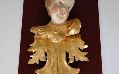 Sculpture, Putto / angel on a rocaille (1) - Baroque - Wood - Mid 18th century