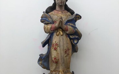 Sculpture, the Immaculate Conception - Baroque - Wood, polychrome painted - First half 18th century